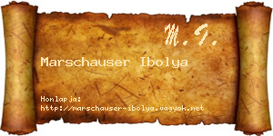 Marschauser Ibolya névjegykártya